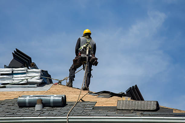 Professional Gutter Installation technician working in Platte City, MO